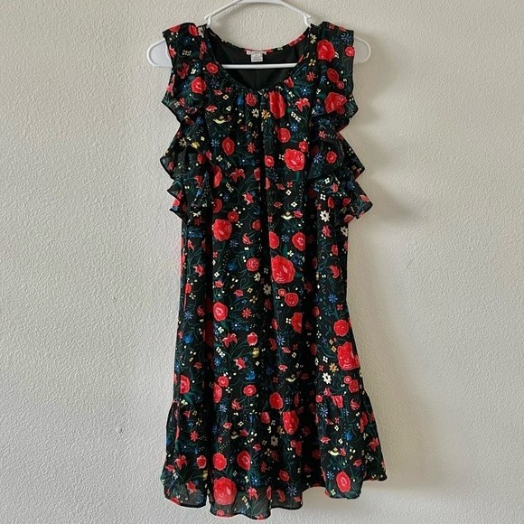 J. Crew Factory Dresses & Skirts - NWOT J. Crew Factory Flutter Sleeve Floral Dress Size XS Keyhole Front Lined